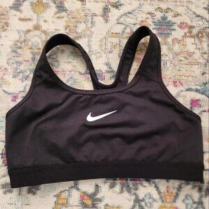 NIKE Women's Black Dri-Fit Sports Bra Racerback, Size Medium